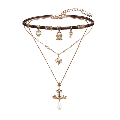 MASW麻秀复古爱心锁新款项链