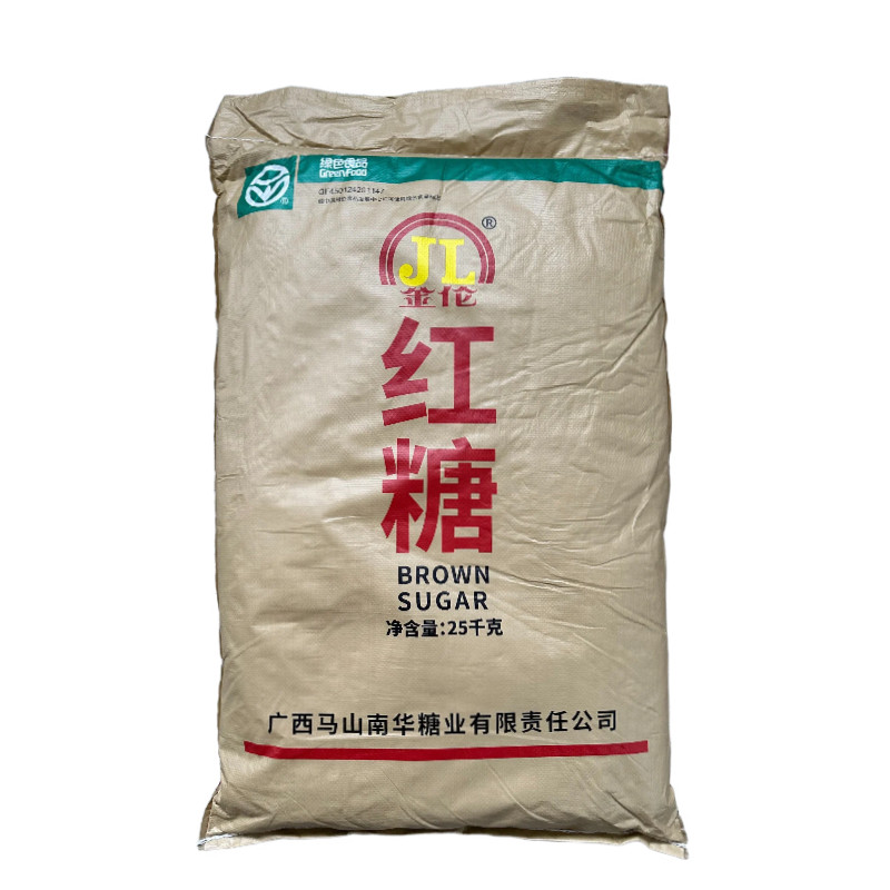 特惠广西正宗一级金伦纯红糖25kg袋装纯甘蔗制作月子糖面包酵素