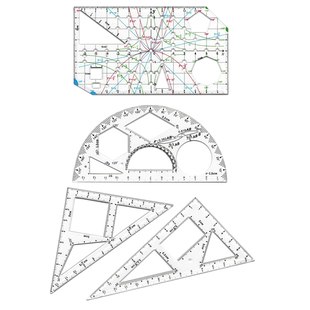 数学推演尺子初中中考专用函数几何多功能带根号的套尺高精度三角