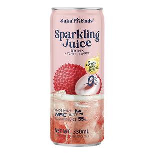 SakaFriends荔枝味越南进口NFC果汁气泡水碳酸饮料整箱果汁饮料