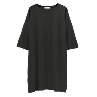 韩版夏季纯棉大码女装胖mm200斤中长款宽松短袖T恤遮屁股显瘦半袖