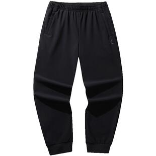 安踏KT篮球针织运动长裤男冬季加绒卫裤跑步训练束脚裤152541317P