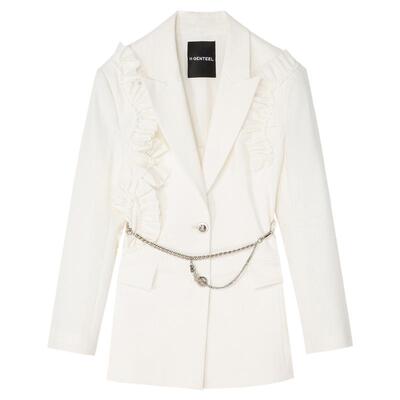 H·GENTEEL荷高春新品趣味花边对撞帅气实穿西装外套GCD11520668