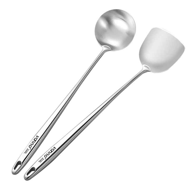 德国316L不锈钢锅铲防烫加厚炒菜铲子厨师专用炒菜勺家用汤勺套装