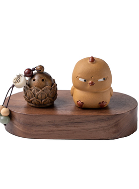 可爱小鸡窝比斜眼摆件治愈系