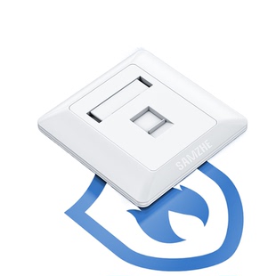 山泽网络插座面板白色单口86型加厚双口四口网线电脑信息开关插座