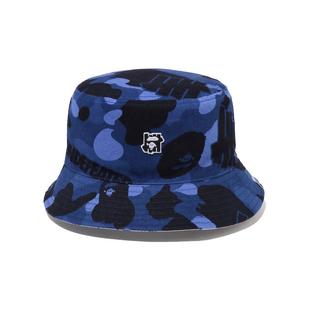 BAPE X UND联名配饰猿人五条杠刺绣徽章满印迷彩渔夫帽181902J