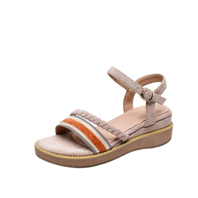 2021新款夏季仙女风女松糕凉鞋