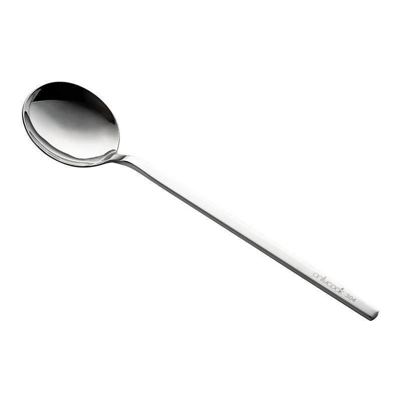 onlycook家用304不锈钢勺子韩式调羹长柄汤勺粥勺餐具石锅拌饭勺_虎窝淘