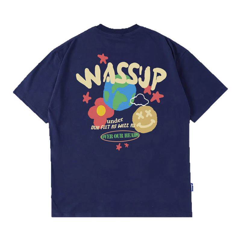 WASSUP星球字母重磅短袖T恤男夏