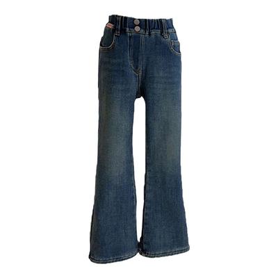 女童爱心标一体绒弹力喇叭裤