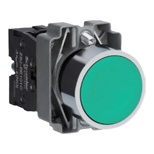 XB2BA31C/42C/51C原装施耐德22mm平头金属按钮点动开关绿红黄色
