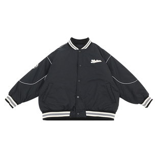 男童外套夹棉2025冬装新款中大童加厚夹克韩版保暖棉服儿童棒球服