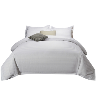 酒店风酒店四件套民宿专用白色床单被套三件套布草医院床上用品