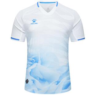 KELME卡尔美短袖训练服男夏季新款V领足球上衣透气跑步运动T恤