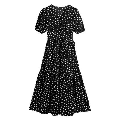 法式一片式碎花连衣裙