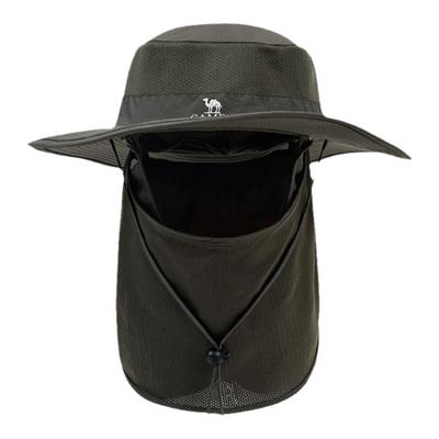 骆驼户外渔夫帽女遮阳全方位防晒帽护脸一体防晒帽多功能登山帽子