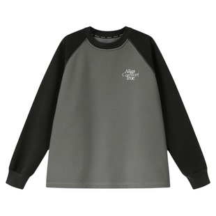 吕小虎ACTUP 秋冬季华夫格刺绣长袖卫衣男士新款插肩袖上衣打底衫