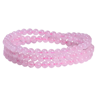 天然粉晶3圈手链招旺桃花马达加斯加粉色芙蓉石粉水晶多圈手串