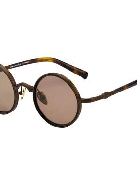 钛水晶眼镜石头复古圆形男