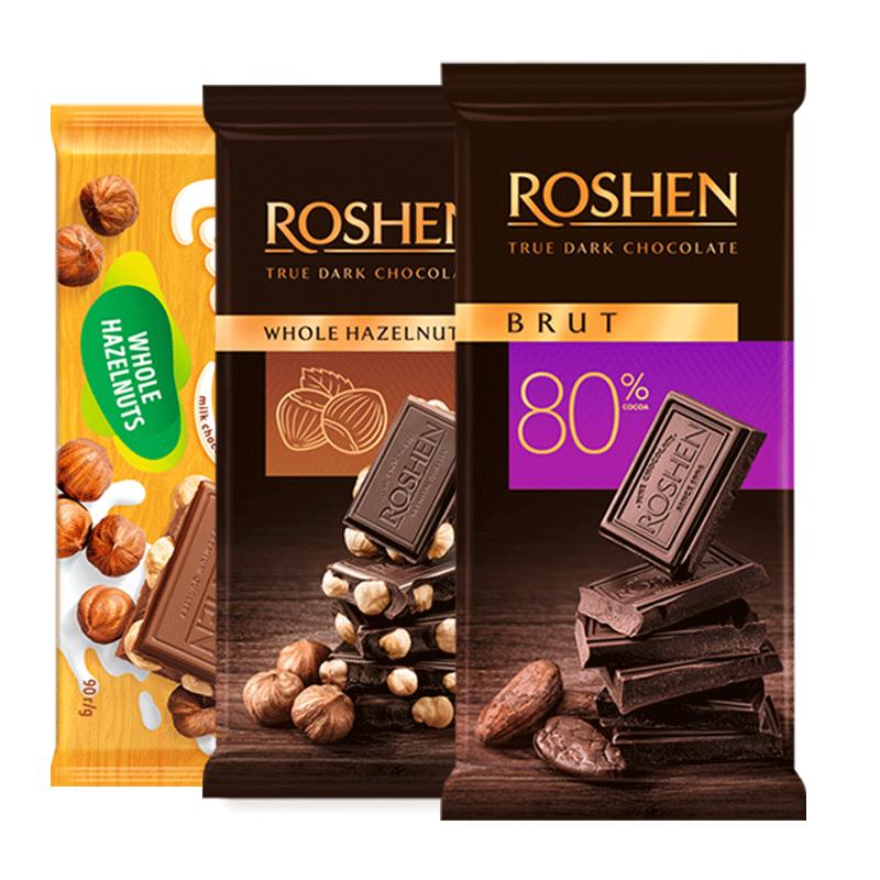 ROSHEN如胜丨SPECIAL-BRUT醇黑可可巧克力板排块85g高端零食礼物