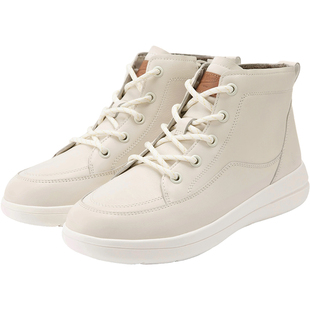 暇步士加绒短靴女25冬新款高帮女鞋真皮时尚轻便厚底保暖休闲靴子