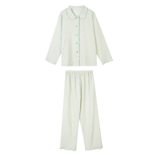 馨帮帮Homedress 新款清新碎花翻领睡衣女秋宽松可外穿家居服套装