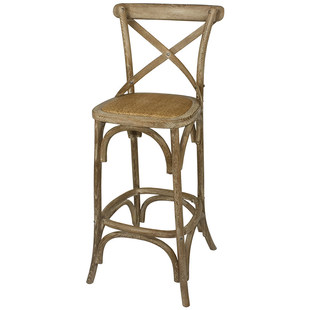 吧台椅实木现代简约家用靠背椅子吧台凳子美式乡村复古酒吧高脚凳