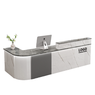 弧形转角收银台烤漆面板前台接待台环保加厚服装店理发店培训吧台