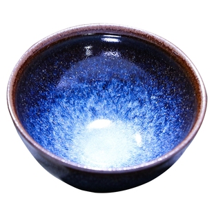 宋风居国级非遗传承人孙建兴回蓝建盏茶杯原矿铁胎手工主人杯茶盏