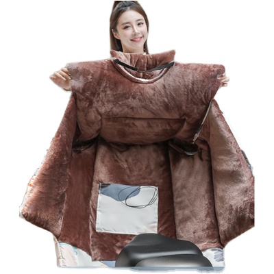 MUGIG电动车挡风被冬季法兰绒