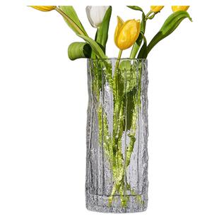 高级款网红冰川纹花瓶ins风极冻花瓶家用客厅餐厅摆件插花干花瓶