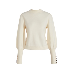 阔色白色半高领针织毛衣内搭打底衫女2025春季新款穿搭上衣秋冬