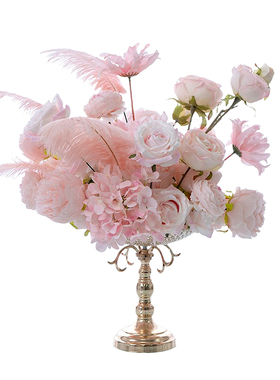 欧式羽毛花艺成品花艺