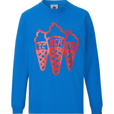 ICECREAM春夏男士印花棉质平纹布长袖T恤