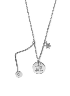 韩国东大门复古纯银圆牌毛衣链