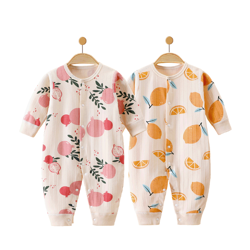 嬰兒連體衣純棉早春款嬰幼兒衣服套裝寶寶春秋季哈衣爬服睡衣春裝