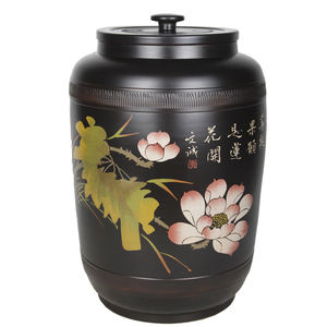 云南建水紫陶密封储茶罐大号陶瓷