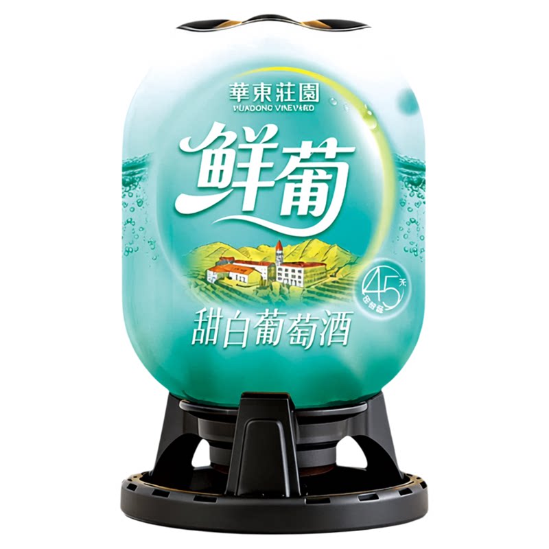 华东葡萄酒鲜葡萄酒干白3升桶6斤一桶酒精度10度