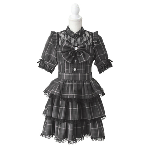 梦展望 荷叶边层叠裙摆偶像风连衣裙 学生日系亚文化蕾服 535992