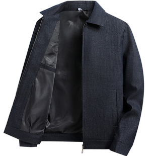 雪中飞翻领爸爸夹克外套男6070岁中老年父亲装厚实耐磨春秋季上衣