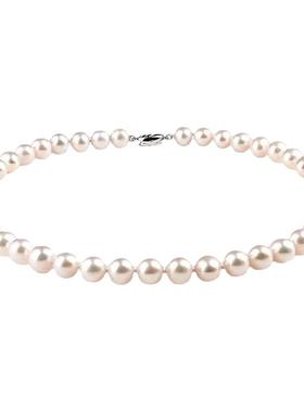 One925银淡水珍珠圆珠女项链