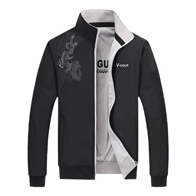 春秋青年夹克双面穿防风立领大码