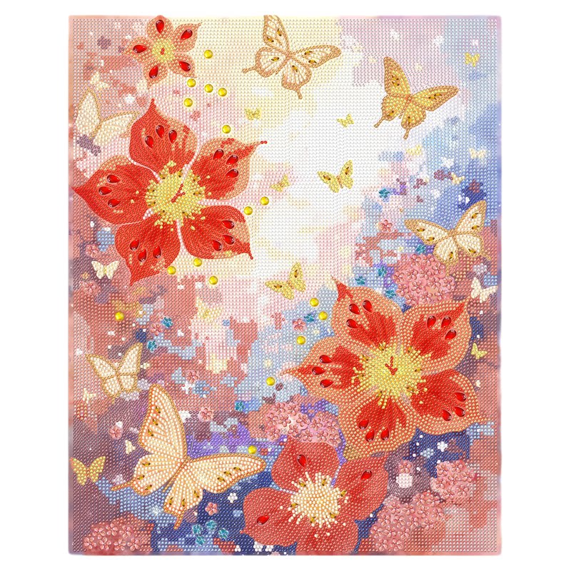 2025新款砖石画DIY花卉蝴蝶