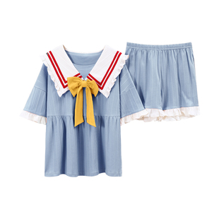 5XL特大码睡衣女夏季纯棉短袖加肥加大码200斤家居服夏天两件套装