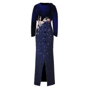 创意狐晚礼服女2025新款高级感气质名媛连衣裙年会主持人演出服