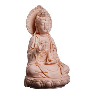 戴玉堂陶瓷摆件《玉红瓷佛光观音》随身小佛像供奉家用观世音菩萨