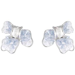 ZEGL设计师橘子花海系列鸢尾花耳环轻奢高级可爱度假耳钉蓝色耳饰