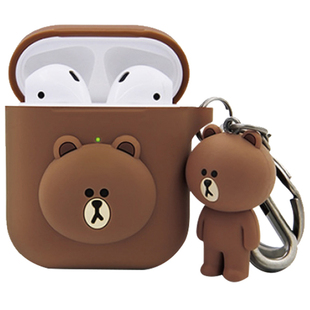 捡漏 line布朗熊airpods3代pro2苹果2代蓝牙耳机无线KT防摔保护套