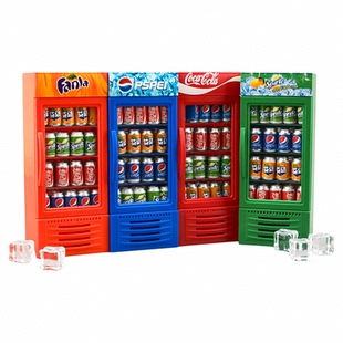 迷你仿真冰箱模型微缩饮料可乐食玩摆件超市便利店儿童过家家玩具